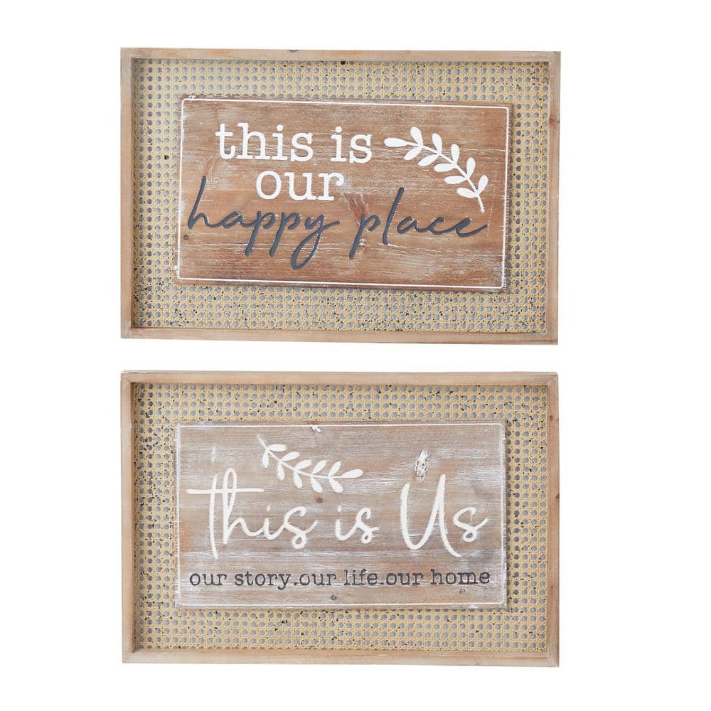 Litton Lane Farmhouse Wood Brown Wall Decor (Set of 2) 042156 - The ...