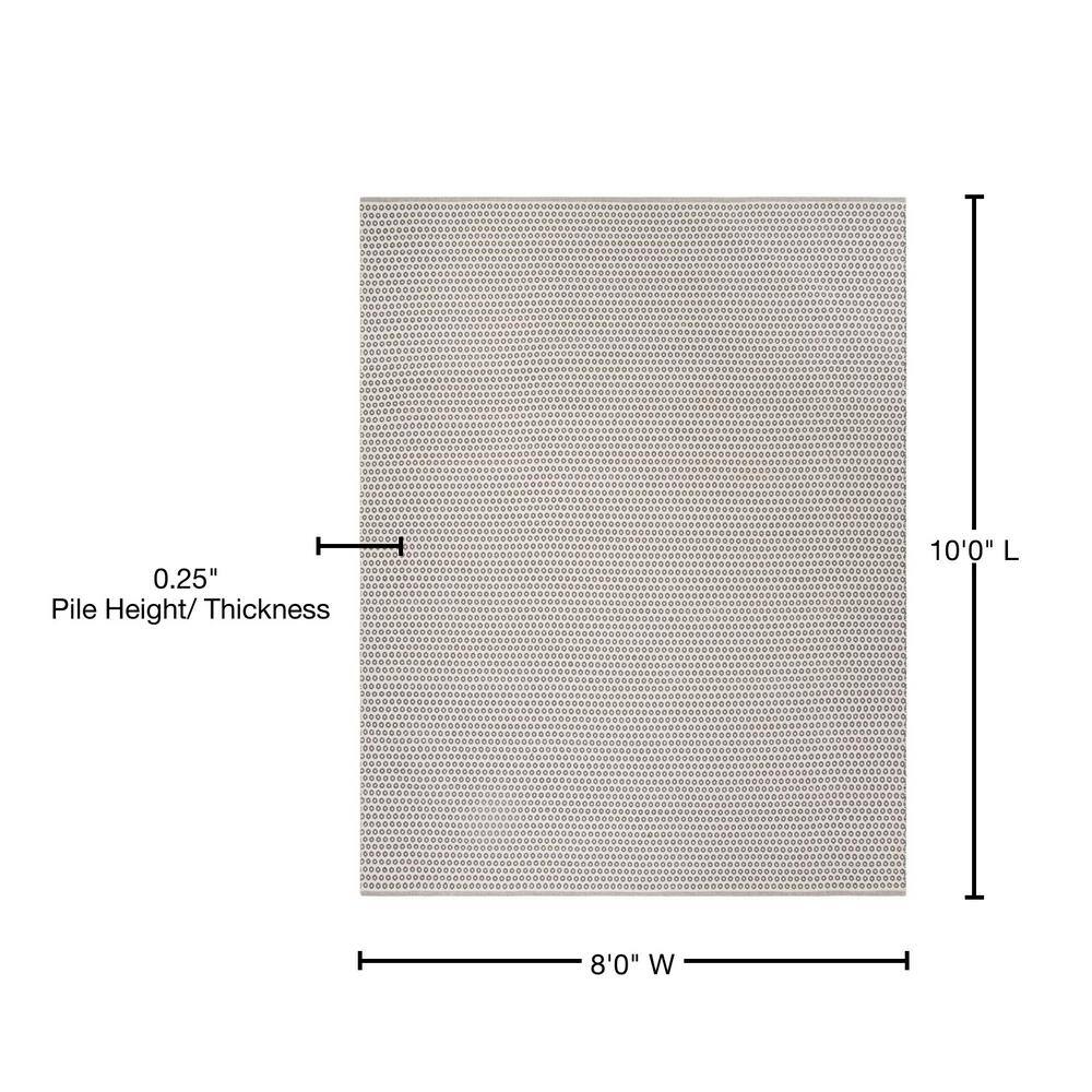 Coastal Charm Grey/Ivory 8' x 10' Handwoven Wool-Cotton Rug