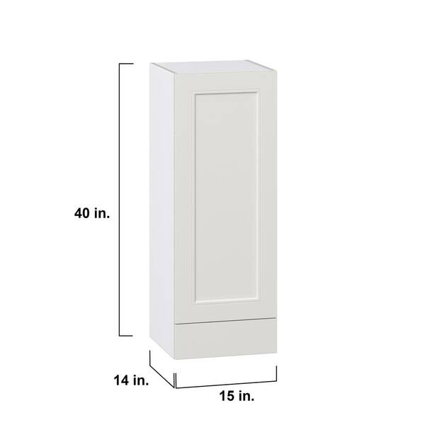 J COLLECTION Littleton Painted Gray Recessed Assembled Glass Wall Kitchen Cabinet with Drawers (15 in. W x 40 in. H x 14 in. D)