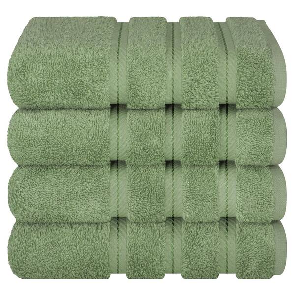 American Soft Linen 4 Piece 100% Turkish Cotton Hand Towel Set - Sage Green  Edis6HSage-E116 - The Home Depot