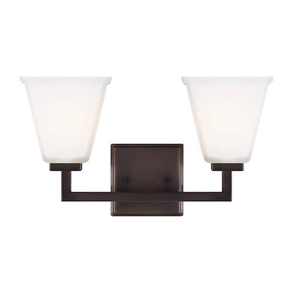 Generation Lighting Ellis Harper 16.125 in. W 2-Light Brushed Oil Rubbed Bronze Vanity Light with LED Bulbs