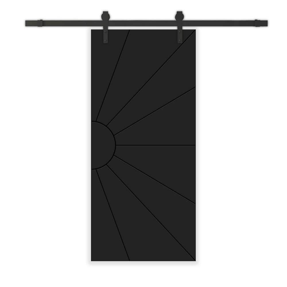 24 in. x 80 in. Black Painted Composite MDF Sliding Barn Door with Hardware Kit price history on PriceWatchPro