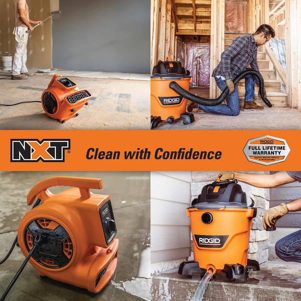 12 Gallon 5.0 Peak HP NXT Shop Vacuum Wet Dry Vac with Filter, Hose, Accessories and 600 CFM Blower Fan Air Mover