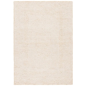 Textural 8 ft. x 10 ft. Gold/Ivory Monochrome Border Area Rug