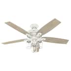 Crown Canyon II 52 in. LED Indoor Fresh White Ceiling Fan with Light Kit