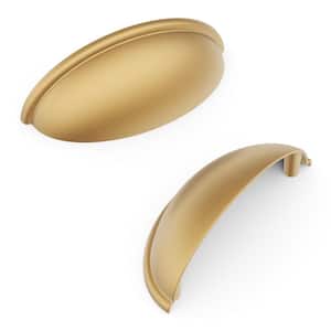 Heritage Designs 3-in (76.2 mm) Center-to-Center Brushed Brass Drawer Cup Pull (10-Pack )