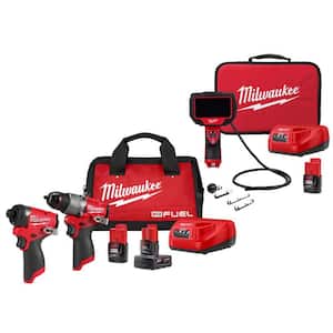 M12 12-Volt Lithium-Ion Cordless M-SPECTOR 360-Degree 4 ft. Inspection Camera Kit w/M12 2-Tool Combo Kit
