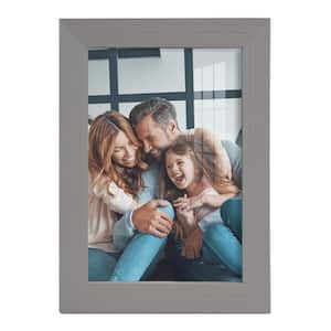 Grooved 5 in. x 7 in. Grey Picture Frame
