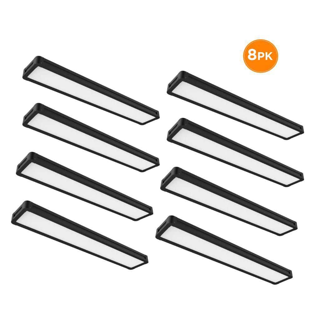8-Pack REVOL 4 ft. x 8 in. LED Flush Mount, 3900LM, 50W, Selectable 3000K 4000K 5000K, Matte Black w/ Industrial Rivets price history on PriceWatchPro