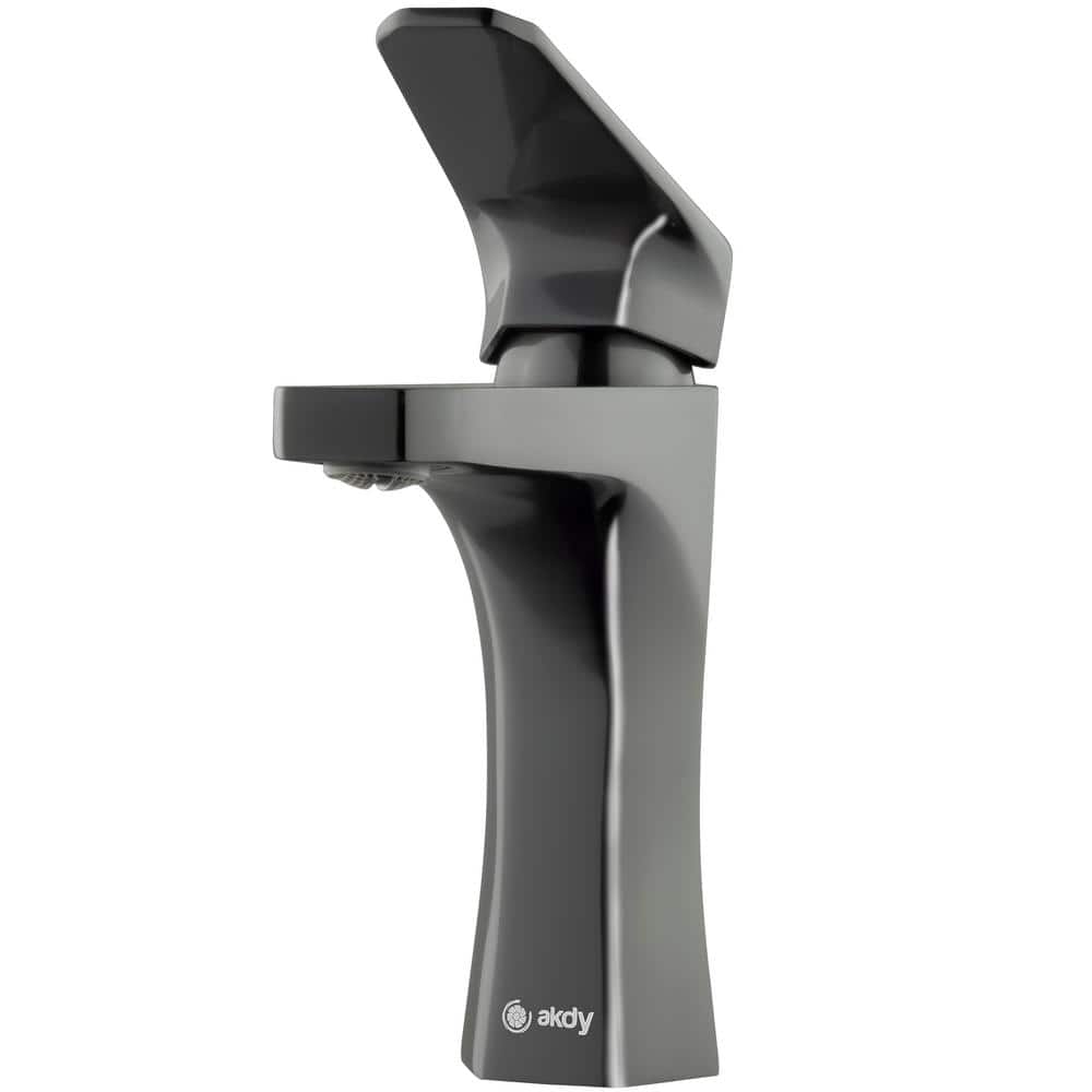 Brushed Gun Black Single Handle Modern Bathroom Faucet