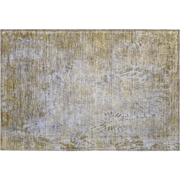 Mayfield Premium Machine Washable Abstract AMF2224 Wheat 2 ft. x 3 ft. Accent Rug