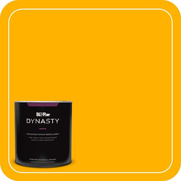 BEHR DYNASTY 1 qt. #310B-7 Saffron Thread Eggshell Enamel Interior Stain-Blocking Paint & Primer