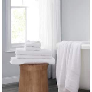 Cotton TENCEL 6-Piece White Solid Cotton Bath Towel Set