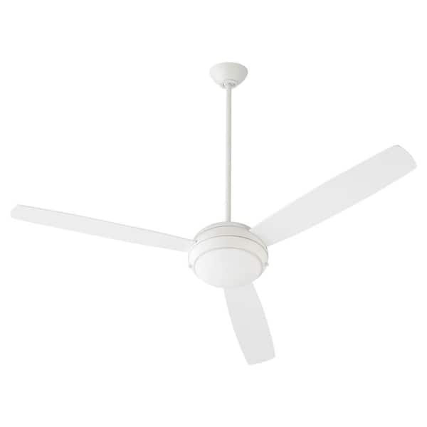 quorum EXPO 60 in. 3-Blade 2-Light 9-Watt LED Light in Studio White Ceiling Fan