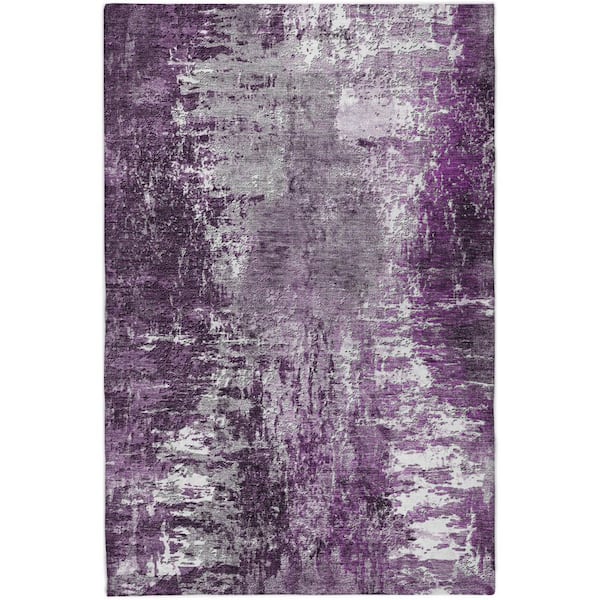 Dream Shag Premium Machine Washable Abstract ADS718 Eggplant 10 ft. x 14 ft. Area Rug