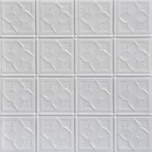 Clover White 2 ft. x 2 ft. Decorative Tin Style Nail Up Ceiling Tile (24 sq. ft./case)