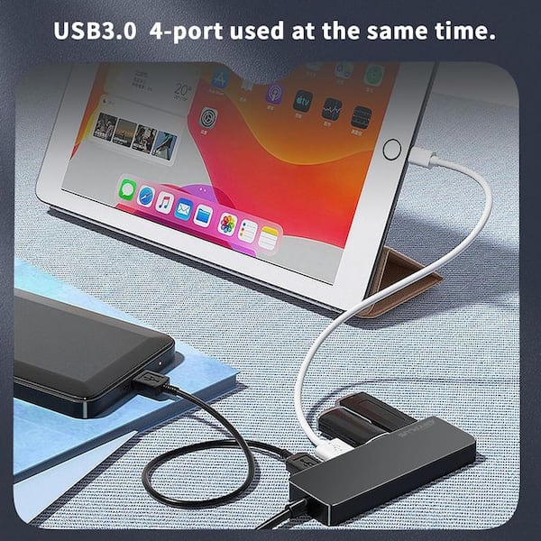 4 Port USB 3.0 Hub Splitter High Speed Multi Adapter For PC Mac Desktop  Laptop