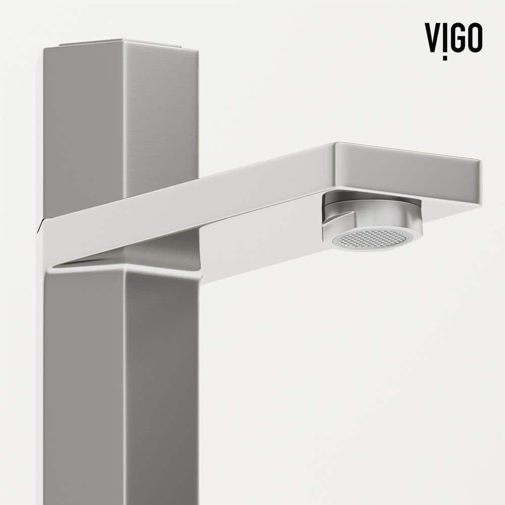 Nova Hexagonal Brushed Nickel Single-Hole Bathroom Faucet