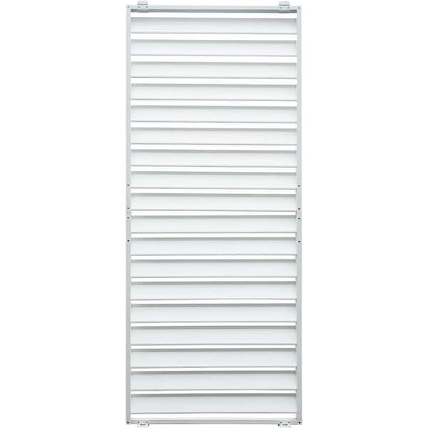 Phewnyzo 85.32 in. H Premium Aluminum Outdoor Louvered Pergola Accessories Modern Aesthetic Design Screens Stable Base in White