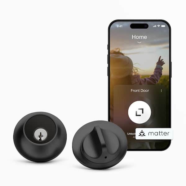 Level Lock (Matter)-World's Smallest, Most Advanced Matter-Over-Thread Smart Lock Deadbolt-Works with Apple Home-Matte Black