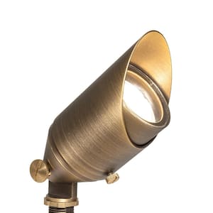 Low Voltage Bronze Cast Brass Outdoor Spot Light with 5-Watt 2700K LED Bulb