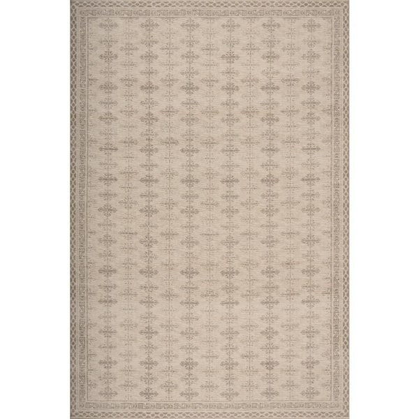Olessa Traditional Bordered Indoor Washable Area Ivory 4 ft. x 6 ft. Indoor Area Rug