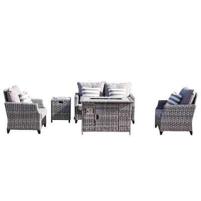 Fire Pit Patio Sets Outdoor Lounge Furniture The Home Depot