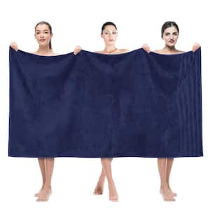 35 x 70 in. 100% Turkish Cotton Bath Towel Sheets, Navy Blue