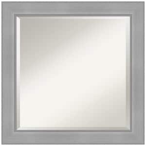 Medium Square Vista Brushed Nickel Beveled Glass Modern Mirror (24.5 in. H x 24.5 in. W)