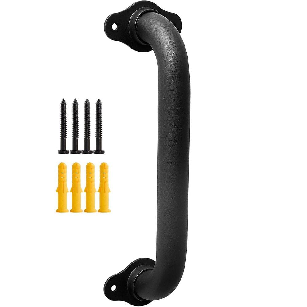 12 in. Matte Black Iron Handrail, Wall-Mounted Safety Grab Bar for Stairs and Outdoor Steps price history on PriceWatchPro