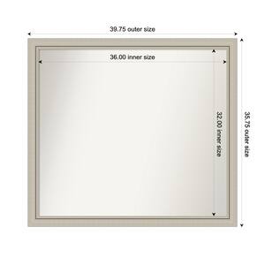 Romano Silver Narrow 39.75 in. x 35.75 in. Custom Non-Beveled Wood Framed Bathroom Vanity Wall Mirror