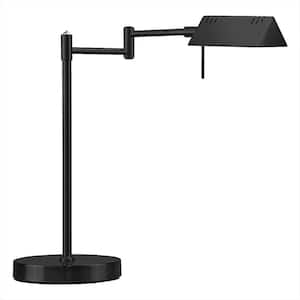 DL05D, 17 in. Black, Pharmacy, Desk, Reading, Craft, Work Table LED Lamp, 12 W LED Full Range Dimming, 360º Swing Arms