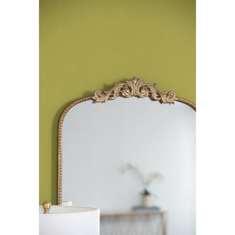 Gold Rectangular Wood Framed Wall Mirror 24" x 42"