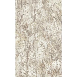 Neutral Berry Lush Forest Tropical Print Non Woven Non-Pasted Textured Wallpaper 57 Sq. Ft.