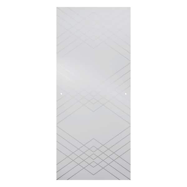 Delta 29-1/32 in. x 67-3/4 in. x 1/4 in. Frameless Sliding Shower Door Glass Panels in Argyle (1-Pair for 50-60 in. Doors)