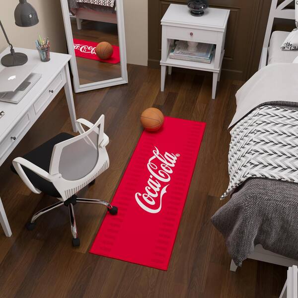 Ottomanson Red 2 ft. x 5 ft. For Man Cave Bedroom Kitchen Coca