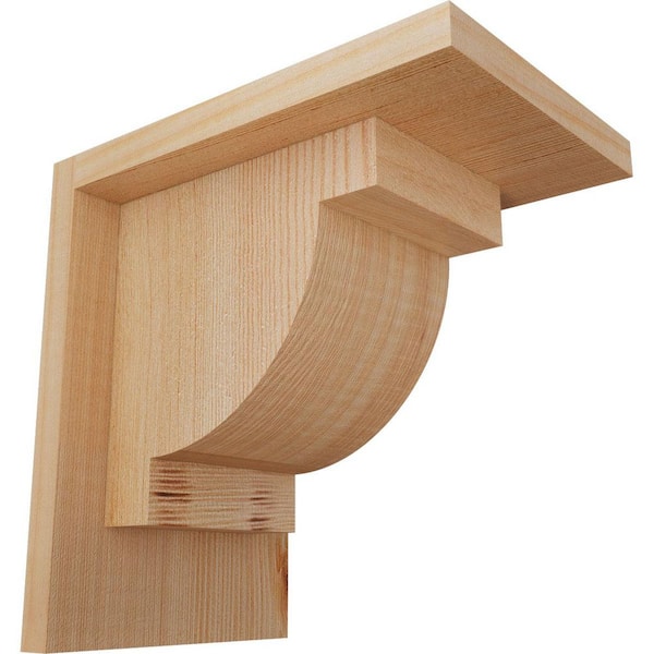 Ekena Millwork 5-1/2 in. x 8 in. x 8 in. Douglas Fir Alpine Smooth Corbel with Backplate