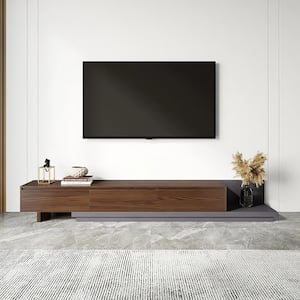 FUFU&GAGA 70.8 in. W Electric Fireplace TV Stand Entertainment Center ...