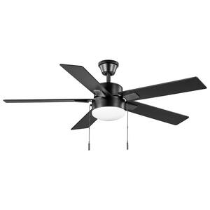 52 in. Corwin Indoor/Outdoor Matte Black LED Ceiling Fan with Light Kit