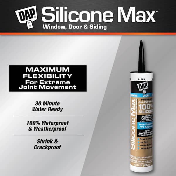 Silicone Max 10.1 oz. Black Premium Exterior/Interior Window, Door, and Siding Silicone Sealant (12-Pack)