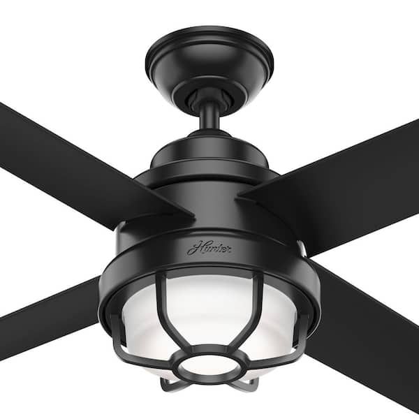 Led Outdoor Matte Black Ceiling Fan, Why Do Outdoor Ceiling Fan Blades Droop