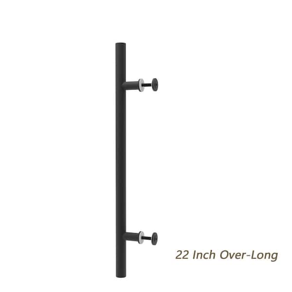 22 in. Steel Black Powered Ladder Sliding Barn Door Handle 22 in. Steel Black Powered Ladder Sliding Barn Door Handle
