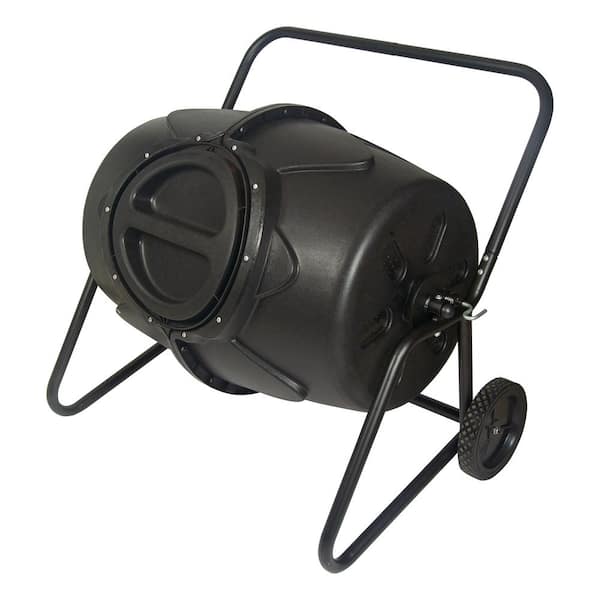 KoolScapes WTCB-50 Koolscapes Wheeled Tumbling Composter 50 Gal. (160L) Black Rotating Outdoor Compost Bin with Wheels - 1