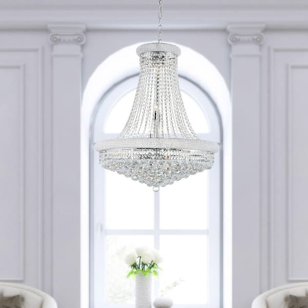 Empire 18 Light Down Chandelier With Chrome Finish