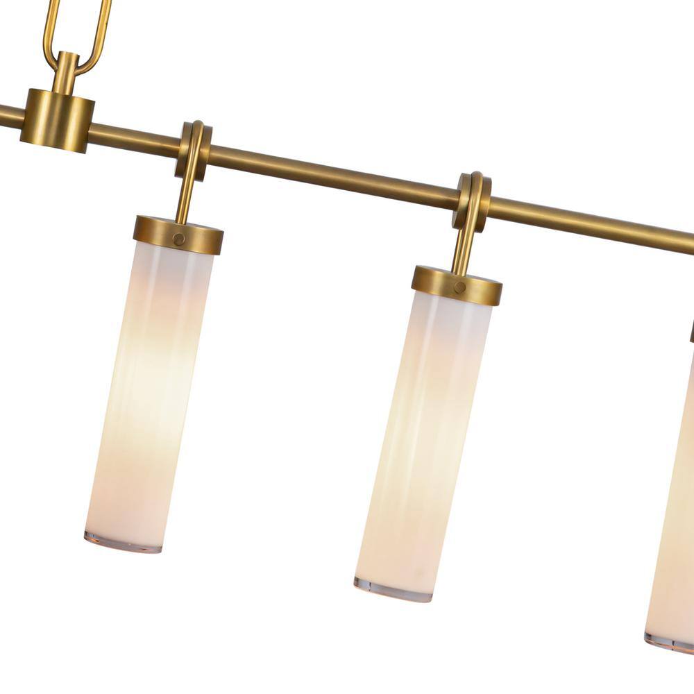 Wynwood Vintage Brass and Glass 6-Light Island Pendant
