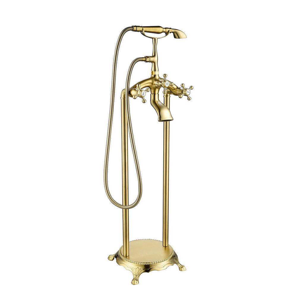 39-3/4 in. 2-Handle Freestanding Tub Faucet with Hand Held Shower Head in. Titanium Golden price history on PriceWatchPro