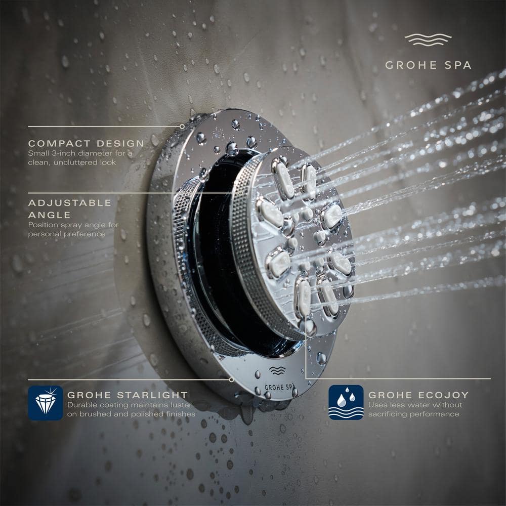 Round Chrome Rainshower Body Spray with Dual Sprays