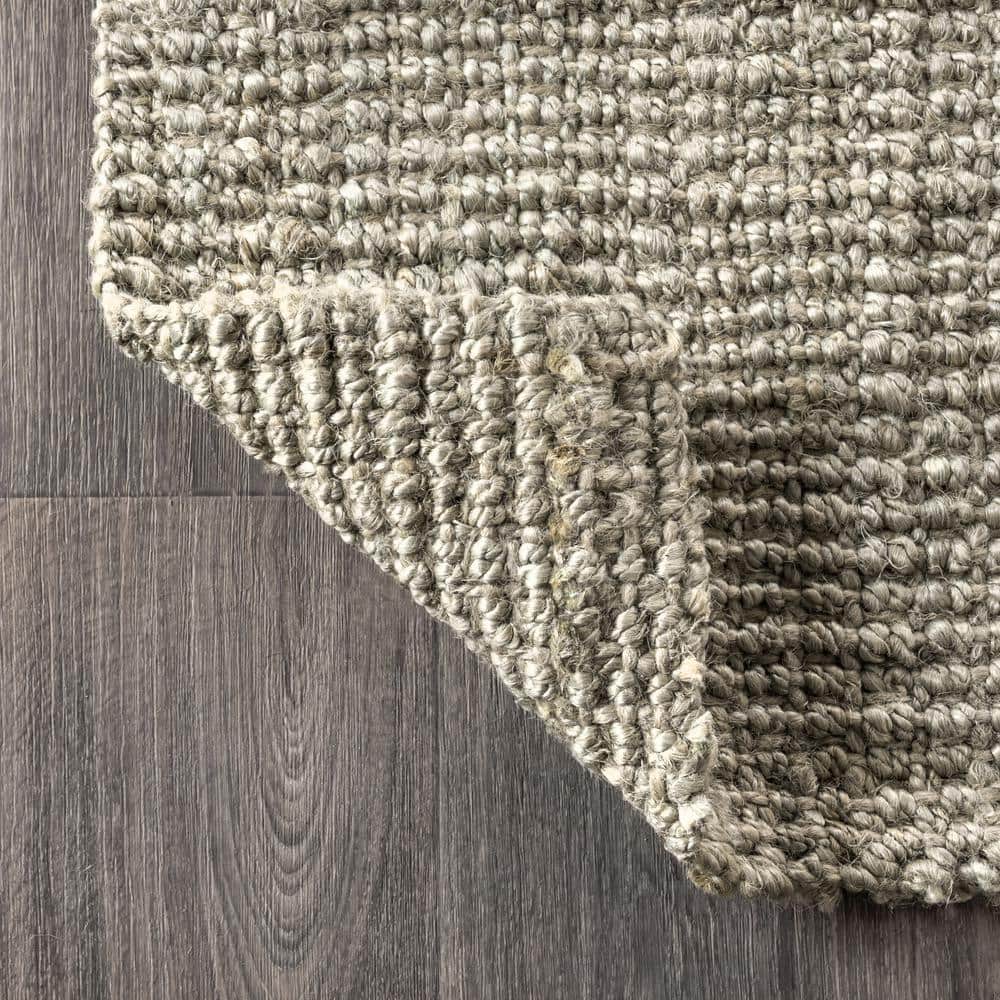 Gray Handwoven Chunky Jute 4' x 6' Reversible Area Rug