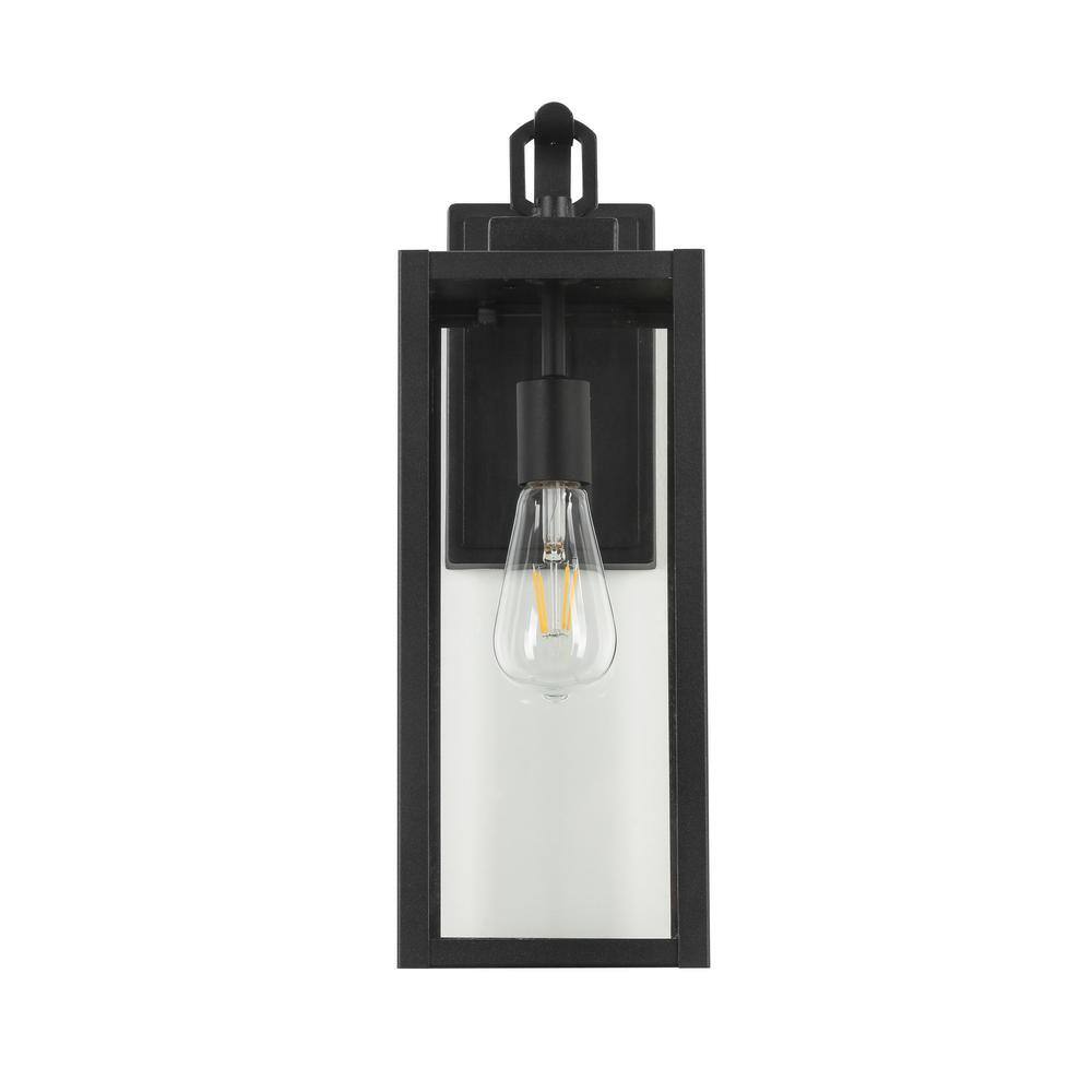 1-Light Matte Black Aluminum not Motion Sensing Outdoor HardWired Wall Scon