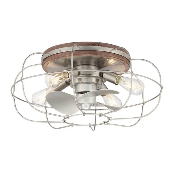 ARRANMORE LIGHTING & FANS Jaxon 22 in. Indoor/Outdoor Brushed Nickel Ceiling Fan with Dimmable LED Lights and Remote Control